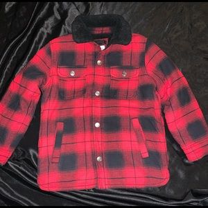 Boys Plaid Shirt Jacket(fleece lined)